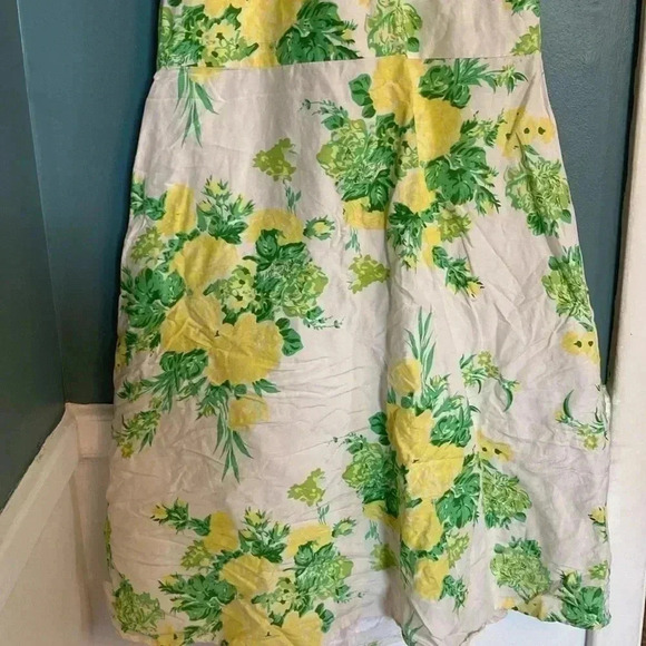 Vintage B Moss halter dress- floral- size 8 - silk and linen - Picture 4 of 9